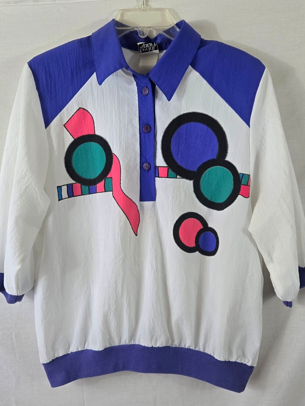 Vintage 1980s Teddi Sport Women's White Pullover Top Size XL